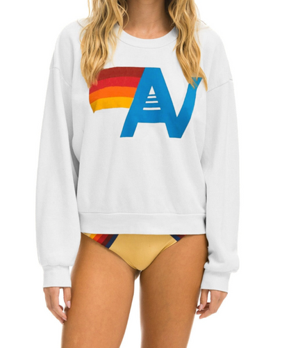 AV Logo Crew Relaxed Sweatshirt White