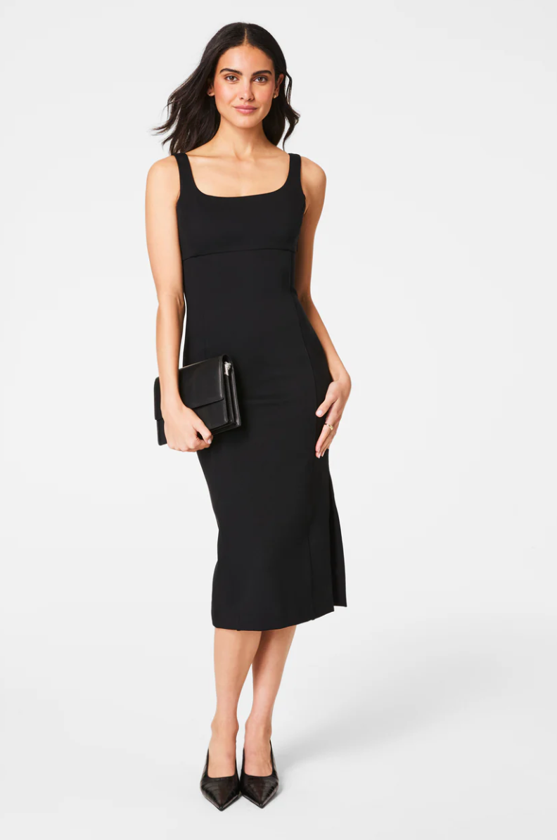 Spanx SPANXshape Ponte Midi Tank Dress, Womens, XS, Classic Black Spanx SPANXshape Ponte Midi Tank Dress, Womens, XS, Classic Black