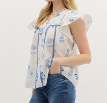 Load image into Gallery viewer, TBC Dandy Lion Top White/Blue