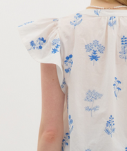 Load image into Gallery viewer, TBC Dandy Lion Top White/Blue