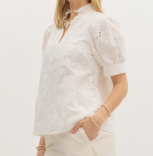 Load image into Gallery viewer, TBC Blanc Jacquard Top White