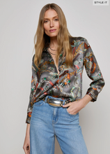 Load image into Gallery viewer, Dani 3/4 Sleeve Blouse Western Belt Print
