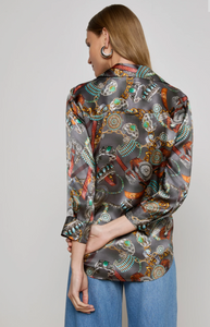 Dani 3/4 Sleeve Blouse Western Belt Print