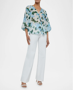 Teagan Dolman Blouse Blue Hydrangea