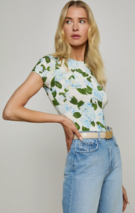 Ressi Fitted Crew T-SHirt Blue Hydrangea