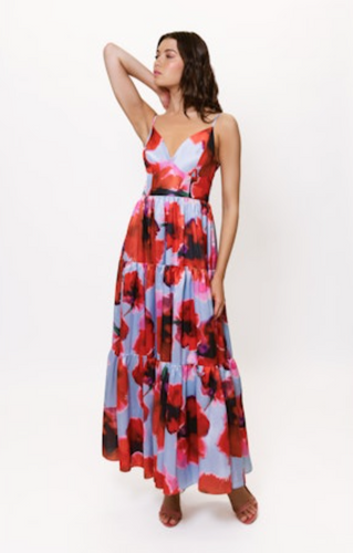 Russo Maxi Dress Peri/Red Blot Floral