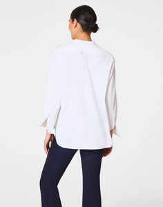 Poplin Button-Up Tunic White