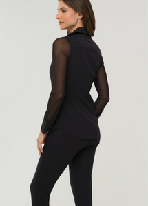 Beth Button Front Shirt Black