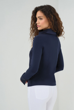 Load image into Gallery viewer, Alida Navy Button Poplin Shirt