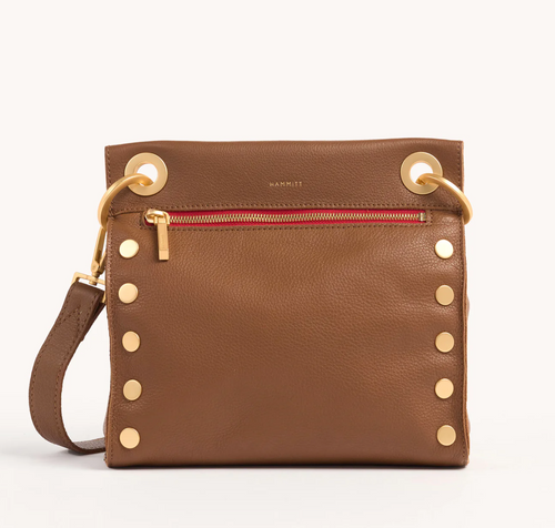 Tony Medium Mahogany Pebble/Brushed Gold Red Zip