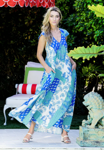 Aaliyah Dress Seafoam Patchwork