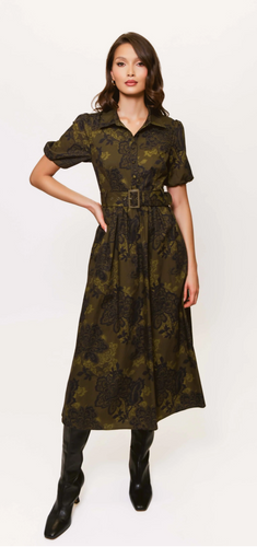 Parker Dress Olive Paisley Floral