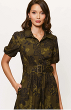 Load image into Gallery viewer, Parker Dress Olive Paisley Floral
