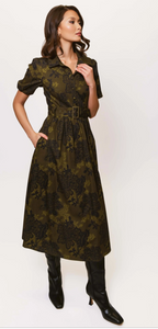Parker Dress Olive Paisley Floral