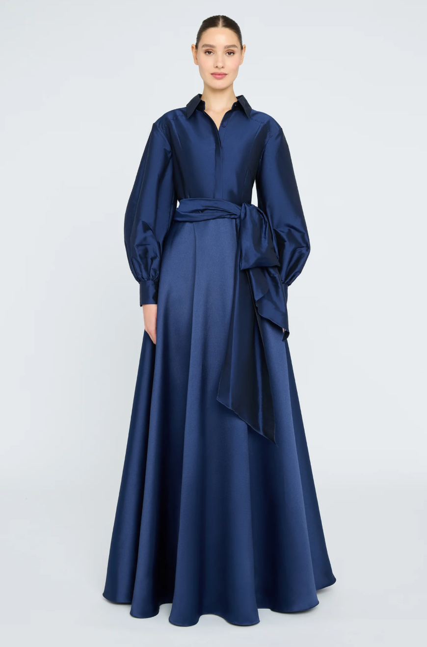 Freda Shirt Dress Gown Navy