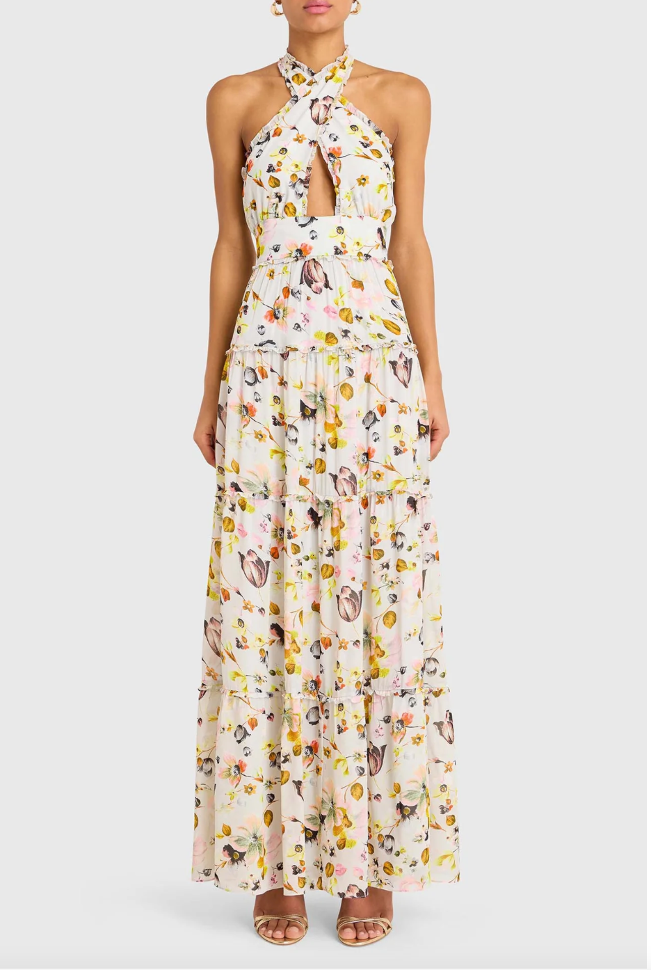 Sleeveless Maxi Estella in Ambrose Print Chiffon | M