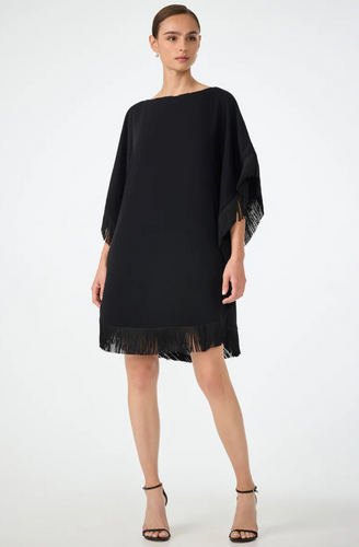 TT Mini Neena Fringe Caftan Dress Black