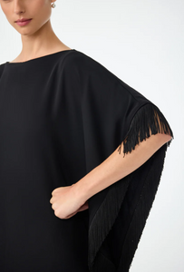 TT Mini Neena Fringe Caftan Dress Black
