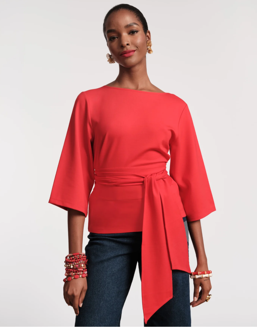 FV Whitney Wrap Top Red