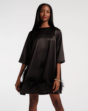 Load image into Gallery viewer, FV Edie Satin Mini Feather Black