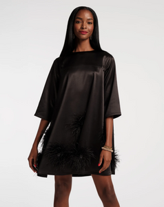 FV Edie Satin Mini Feather Black