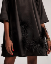 Load image into Gallery viewer, FV Edie Satin Mini Feather Black