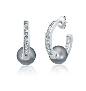 Jackie Black Pearl Hoops