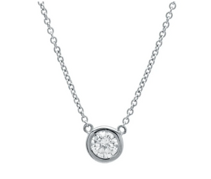 Solitaire Bezel Necklace Platinum