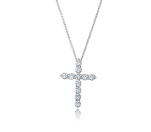 Brilliant Cross Necklace Platinum