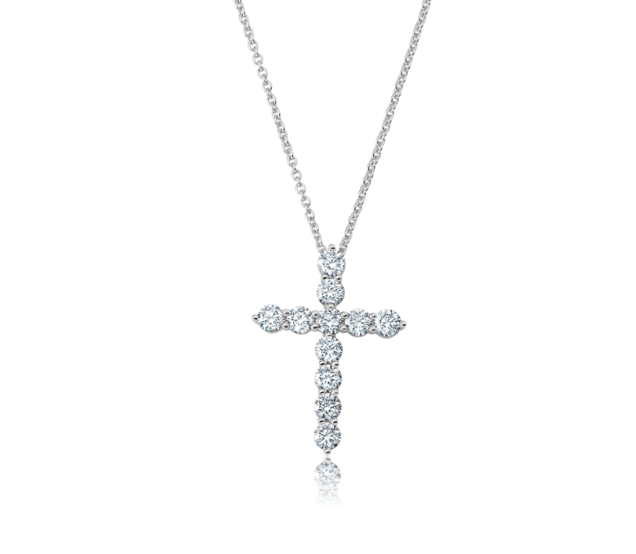 Brilliant Cross Necklace Platinum