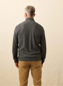 Textured Knit Quarter Zip Mountain Coal