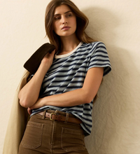 Load image into Gallery viewer, Sunwashed Tee Harbor Haze Stripe