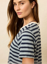 Load image into Gallery viewer, Sunwashed Tee Harbor Haze Stripe
