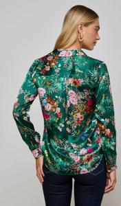 Tyler Top Green Multi Butterfly
