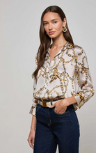 Load image into Gallery viewer, Dani 3/4 Sleeve Blouse Long Horn Chain