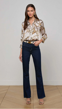 Load image into Gallery viewer, Dani 3/4 Sleeve Blouse Long Horn Chain
