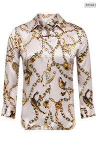 Dani 3/4 Sleeve Blouse Long Horn Chain