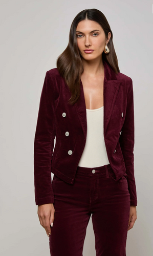 Wayne Velvet Blazer Dark Port