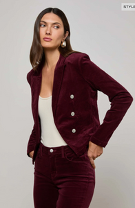 Wayne Velvet Blazer Dark Port