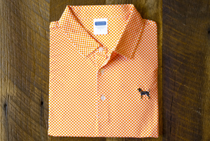 Bluetick Checkerboard Polo Orange/White