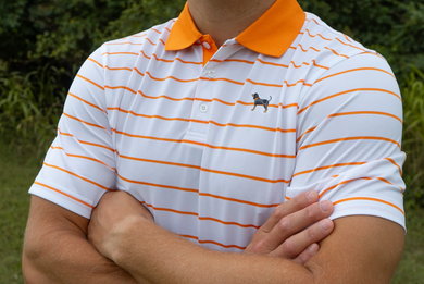 Bluetick Classic Stripe Polo White/Orange
