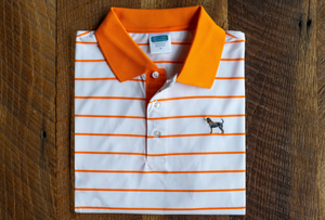 Bluetick Classic Stripe Polo White/Orange
