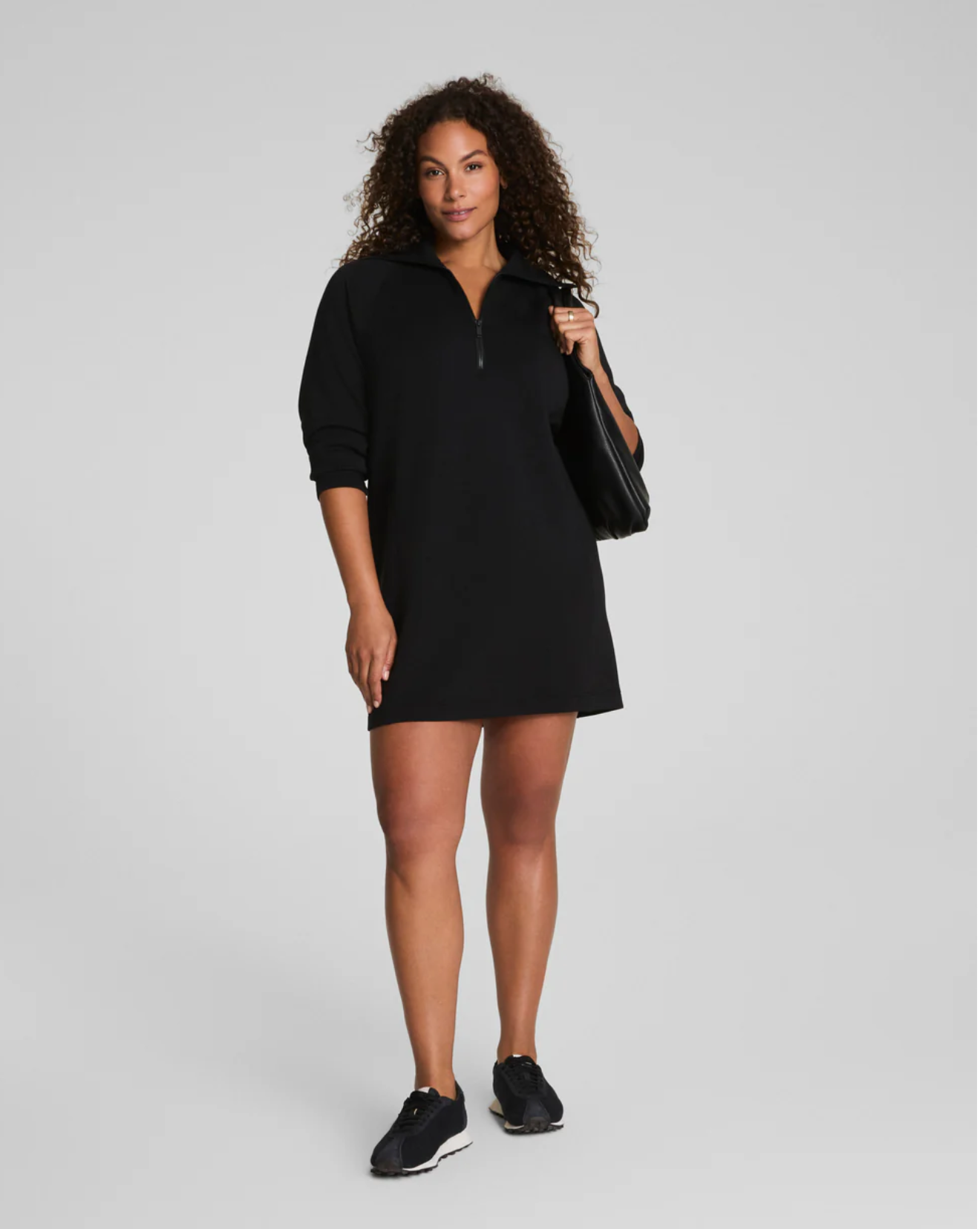 knee length dresses for ladies Spanx Women's AirEssentials Pique Polo Midi Dress Timeless Navy / L main image 0