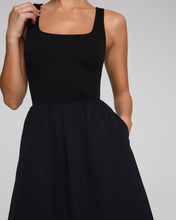 Load image into Gallery viewer, Smooth Jersey Mix Media Dress Classic Black