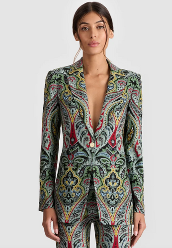 Breann Long Fitted Blazer Paisley Poem