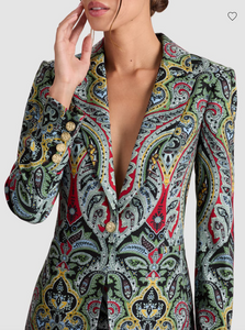Breann Long Fitted Blazer Paisley Poem