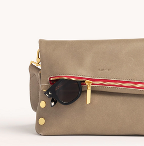 VIP Medium Pewter Brushed Gold Zip Red