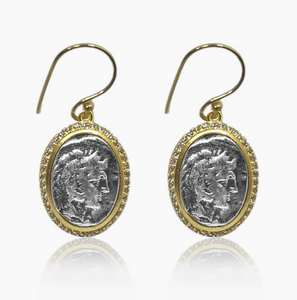Mixed Media Moneta Coin Earring