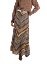 Load image into Gallery viewer, Chevron Skirt Olive