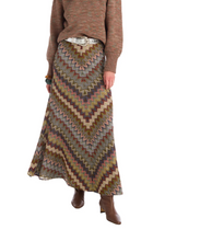 Load image into Gallery viewer, Chevron Skirt Olive